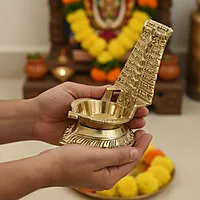 Brass Lord Murugan Temple Diya