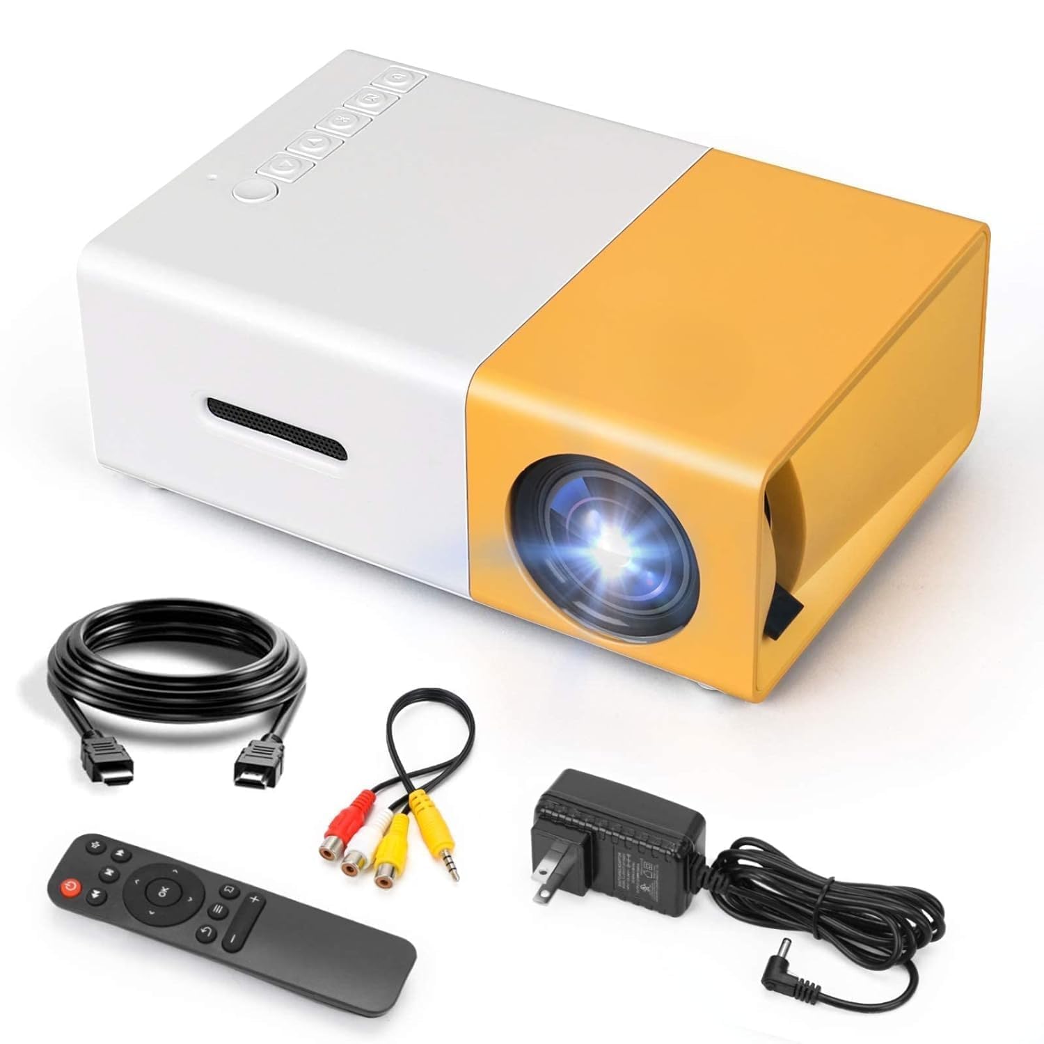 Mini Projector Home Theater LED Projector with Remote Controller, 6000lm LED Corded Projector UC500 Support HDMI, AV, SD, USB Interfaces