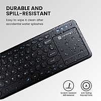 Portronics Bubble Pro Keyboard | Wireless BT + USB, Integrated Touchpad, Silent Keys, Ergonomic Design, Multi-Device Connectivity, Ideal for Home & Office, Sleek & Compact, Easy to Use.