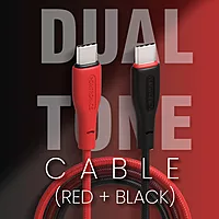 Portronics POR 3009 HUE X USB-C to USB-C Cable – 60W, Dual Tone, Braided, 1M, Black & Red