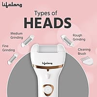 Lifelong Callus Remover for Feet with Pedicure Kit, Callus Remover For Feet Electronic, CallusRemover, 3 Roller Heads, 2 Speeds & Rechargeable Battery