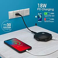 Portronics POR 1094 UFO Pro Home Charger – Fast Charging | Compact Design | Black