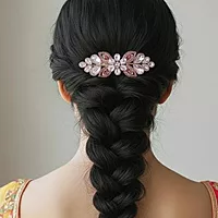 Gold Plated Designer Hair Clip for Women & Girls | Elegant Bridal Hair Barrette