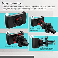 Portronics Clamp 2 Car AC Vent Mobile Holder – 360° Rotation  | Black | 1 Year Warranty