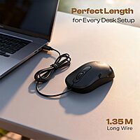 Lapcare L-60 Plus Optical Mouse – 1000 DPI | Ergonomic Design | USB Interface | Plug & Play | PC & Laptop Mouse