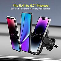 Portronics Clamp Z – Car Vent Phone Holder, 360° Rotation, Adjustable Grip, Durable Design, Easy Installation, Compatible with Most Smartphones, Ideal for Hands-Free Navigation, Black.