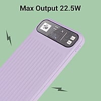 ZEBRONICS MB10000S13 Power Bank, 10000 mAh, Rapid Charge, 22.5W Output, Dual USB Output, PD 3.0 Type C, Built in Protections, Percentage Indicator, Made in India