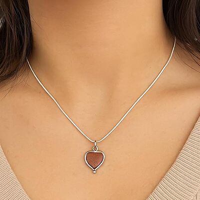 Silver Chain with Rajavarthi Stone Pendant