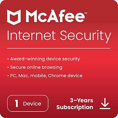 McAfee Internet Security 1 User 3 Years Multi Device Antivirus