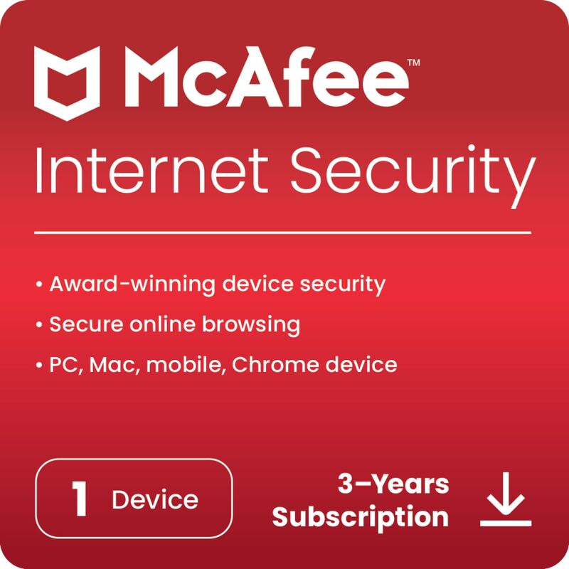 McAfee Internet Security 1 User 3 Years Multi Device Antivirus