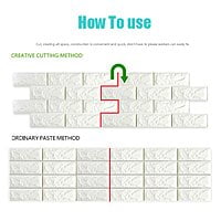 3D Light Blue Brick Wall Stickers Panel Self Adhesive