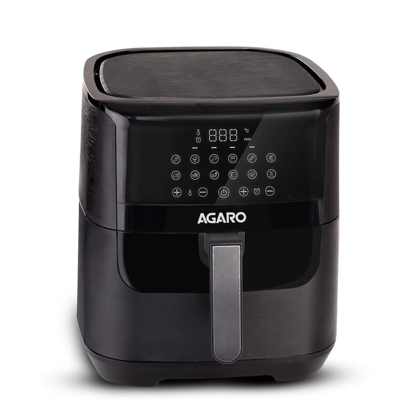 AGARO Elegant Air Fryer, 6.5L, 12 Preset Cooking Modes, 360 Degrees Air Circulation With Variable Temperature Settings, Frying, Grilling, Toasting, Roasting, 1800W, Black