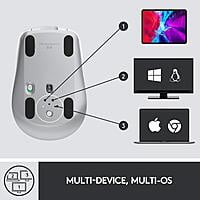 Logitech MX Anywhere 3 Compact Performance Mouse Wireless, Magnetic Scrolling | Pale Grey