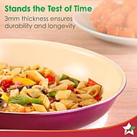 Wonderchef Bellagio Fry Pan  20 cm  1.1 L 3mm Thickness Non-Stick Ceramic Coating