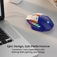 Portronics Vader Gaming Mouse – USB Wired | Blue | 1 Year Warranty