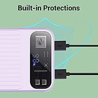 ZEBRONICS MB10000S13 Power Bank, 10000 mAh, Rapid Charge, 22.5W Output, Dual USB Output, PD 3.0 Type C, Built in Protections, Percentage Indicator, Made in India