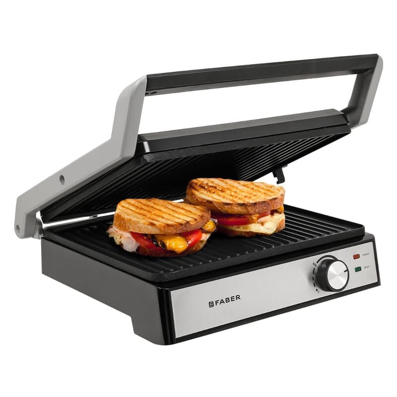 Faber 2200W 3-in-1 Panini Maker 180° BBQ Grill, Contact Griller & Panini/Sandwich Press