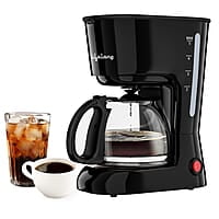 Lifelong Drip Coffee Maker for 5 Cups - Coffee Machine with Water Level Indicator, 750ml Borosilicate Carafe Glass Jar of 600W