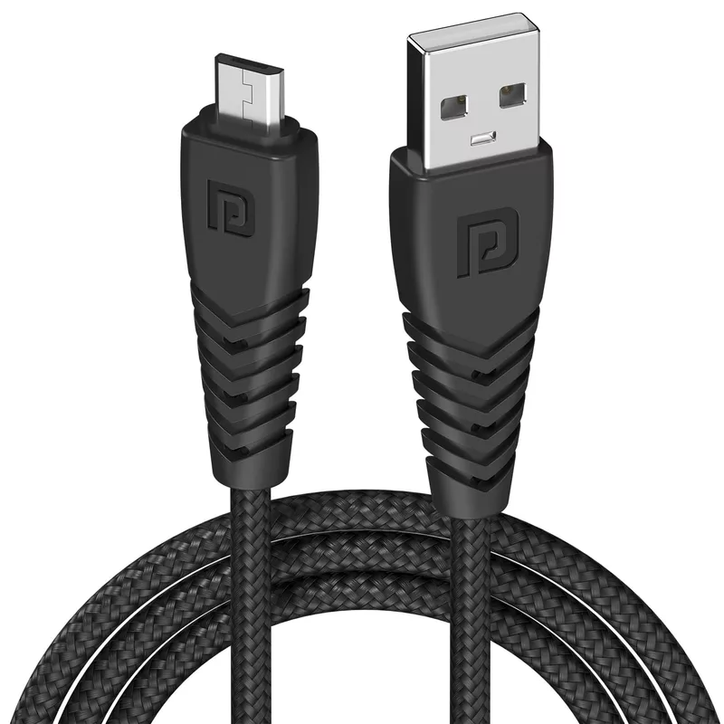 Portronics Konnect B Micro USB Cable 3A Fast Charging Data Sync Nylon Braided Black