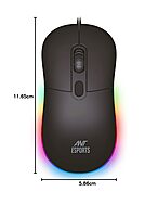Open Box Ant Esports GM40 /RGB LED, Lightweight (115 gms) ,Ergonomic Design, Upto 2400 DPI Wired Optical Gaming Mouse