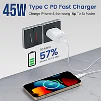 Portronics Adapto 45A 45W GaN Charger – 1 PD Port, No Cable Included