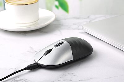Open Box Zoook Jaguar / Rechargeable / 3 Adj. DPI / AutoShut / with Type C Converter Wireless Optical Mouse