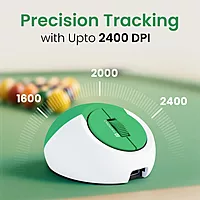 Portronics ToadPlay Billiard Mini Wireless Mouse – Dual Mode BT & 2.4GHz| Green | 1 Year Warranty