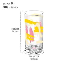 Treo by Milton D Ziner Torrent Glass Set of 6, 316 ml, Abstract