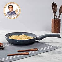 Wonderchef Granite 24 cm Non-Stick Fry Pan 1.8 L Grey 5 Layer PFOA Free Non-Stick Coating
