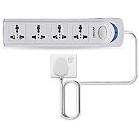 Frontech FT-3513 with 4 universal sockets, 5 m cable, LED indicator & surge protection. Long-reach, safe power for home or office.