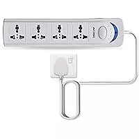 Frontech FT-3513 with 4 universal sockets, 5 m cable, LED indicator & surge protection. Long-reach, safe power for home or office.