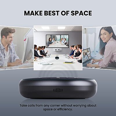 Portronics POR 1386 Talk One Bluetooth Conference Speaker – BT 5.3  3 NC Mics  360° Coverage  Black7