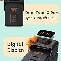 Portronics 3015 Halley 20000mAh Power Bank – 65W PD Fast Charge  | Laptop Compatible  Black