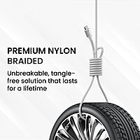 Portronics 1m USB A to Type-C Cable – Nylon Braided Durable Cable for Fast Charging & Data Transfer