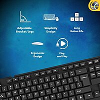 Lapcare LWC-003 Wired Combo – Full-Size Keyboard & Optical Mouse | USB Plug & Play | Ideal for Office & Home Use