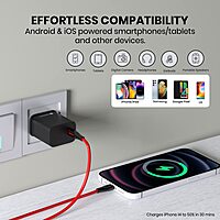 Portronics 1024 Adapto 20C Charger – 20W Type-C PD | 5V/3A, 9V/2.22A, 12V/1.67A | Black