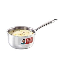 Wonderchef Nigella Tri-ply Stainless Steel 16 cm Sauce Pan 1.5 Liters 2.6mm Thickness Silver