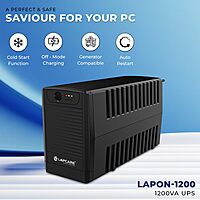 Lapcare LAPON-1200 UPS – 1kVA (600W) Backup | AVR & Voltage Regulation | Overload Protection | Auto-Restart | 2-Year Warranty