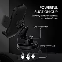 Portronics Clamp M4 Car Phone Holder – 360° Rotation | Strong Grip | Black | 1 Year Warranty