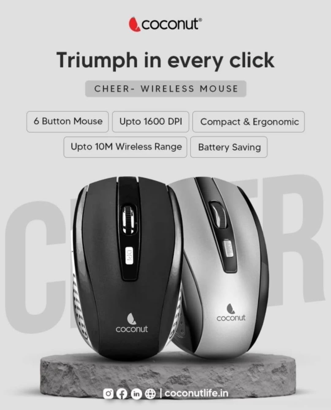COCONUT WIRELESS MOUSE - CHEER WM18