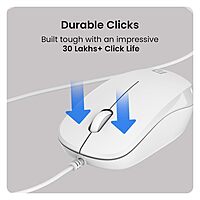 POR 2222 Toad 102 Wired Mouse – 1200 DPI | 1.25M USB Cable | White | 1 Year Warranty
