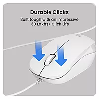 POR 2222 Toad 102 Wired Mouse – 1200 DPI | 1.25M USB Cable | White | 1 Year Warranty