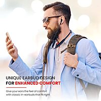 Portronics Harmonics Z5 Bluetooth In-Ear Headset -Dual EQ Mode, Type-C | 33Hrs Play | Blue