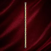 Impon Gold Plated Link Chain Bracelet for Men & Women | Classic Round Link Design Gold Finish Hand Chain | Daily Wear Jewelry