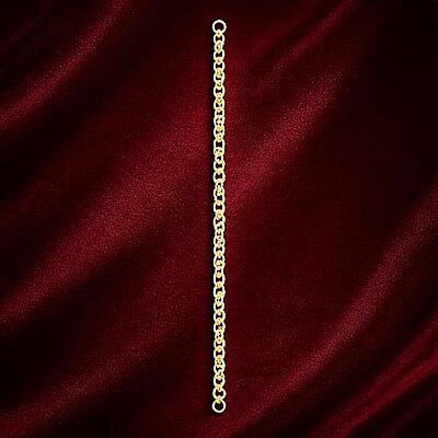 Impon Gold Plated Link Chain Bracelet for Men & Women | Classic Round Link Design Gold Finish Hand Chain | Daily Wear Jewelry