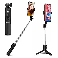 Portronics Lumistick Mini – 3-in-1 Selfie Stick, Black. Compact design, built-in LED light, and Bluetooth remote. Perfect for selfies, group photos, and video calls. Lightweight and portable.