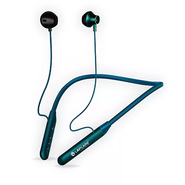 Lapcare Wooband Primium LNB 201B neckband offers 20 hrs battery, Bluetooth 5.3, Type-C fast charging, 10mm drivers, magnetic earbuds & IPX5 water resistance for daily use.