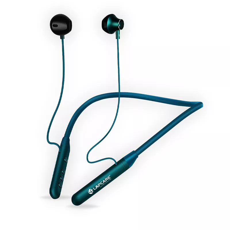 Lapcare Wooband Primium LNB 201B neckband offers 20 hrs battery, Bluetooth 5.3, Type-C fast charging, 10mm drivers, magnetic earbuds & IPX5 water resistance for daily use.