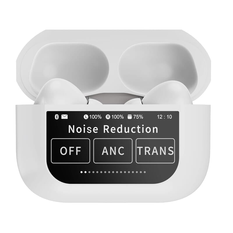 Air Pods Pro TWS Headset with Touch Display Airpods Pro TWS ANC Working / Wallpaper Change / Time Display / Charging Display ANC / ENC
