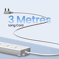 Portronics Power Plate 18 – Features 3 AC sockets, USB-A and USB-C ports, delivering up to 1500W. Ideal for charging multiple devices simultaneously, compact design for home or office use.